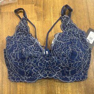 Frederick’s of Hollywood Neve Mae 32E 32 DD navy bra nwt new with tags